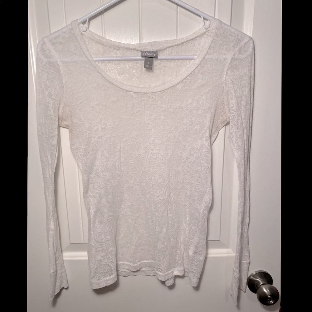 Ornate white long sleeve shirt
